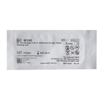 IV Extension Set ICU Small Bore 12 Inch Tubing