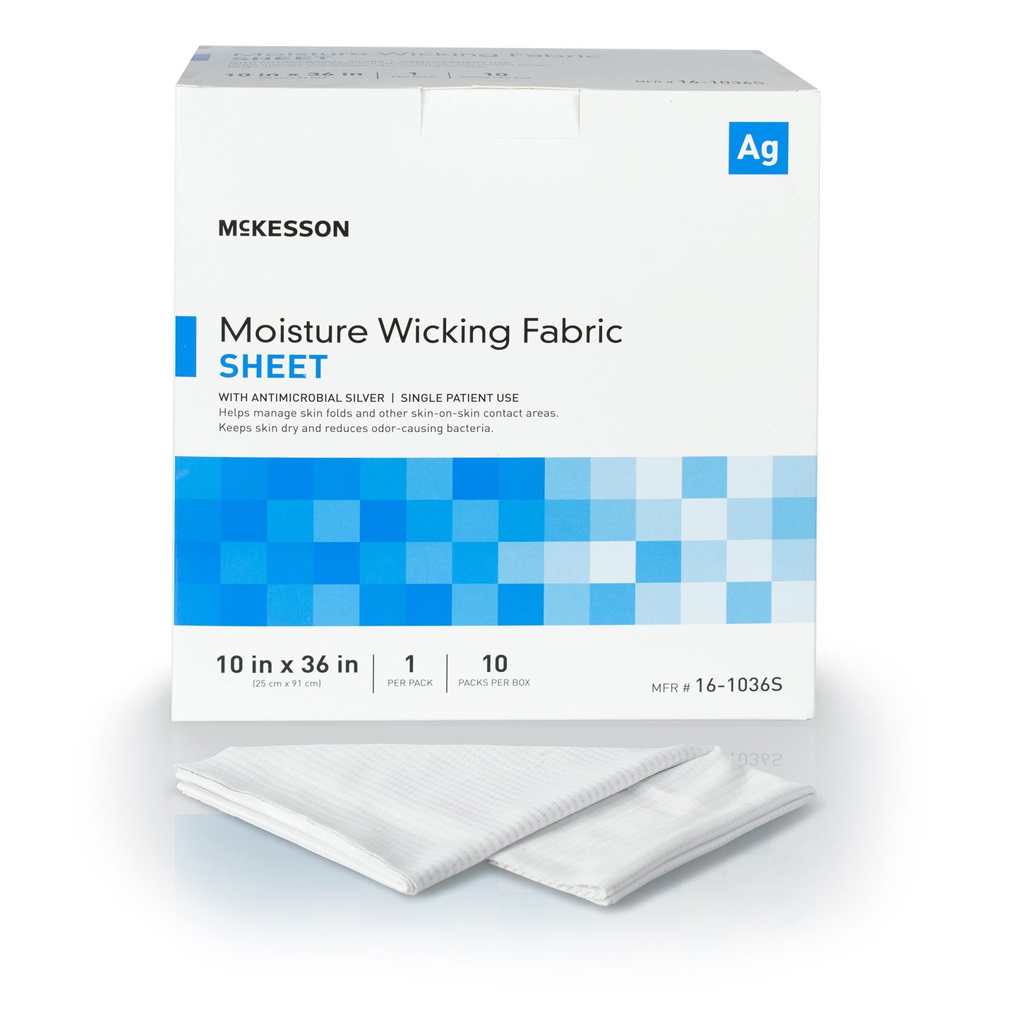 McKesson Silver Moisture Wicking Fabric, 10 x 36 Inch