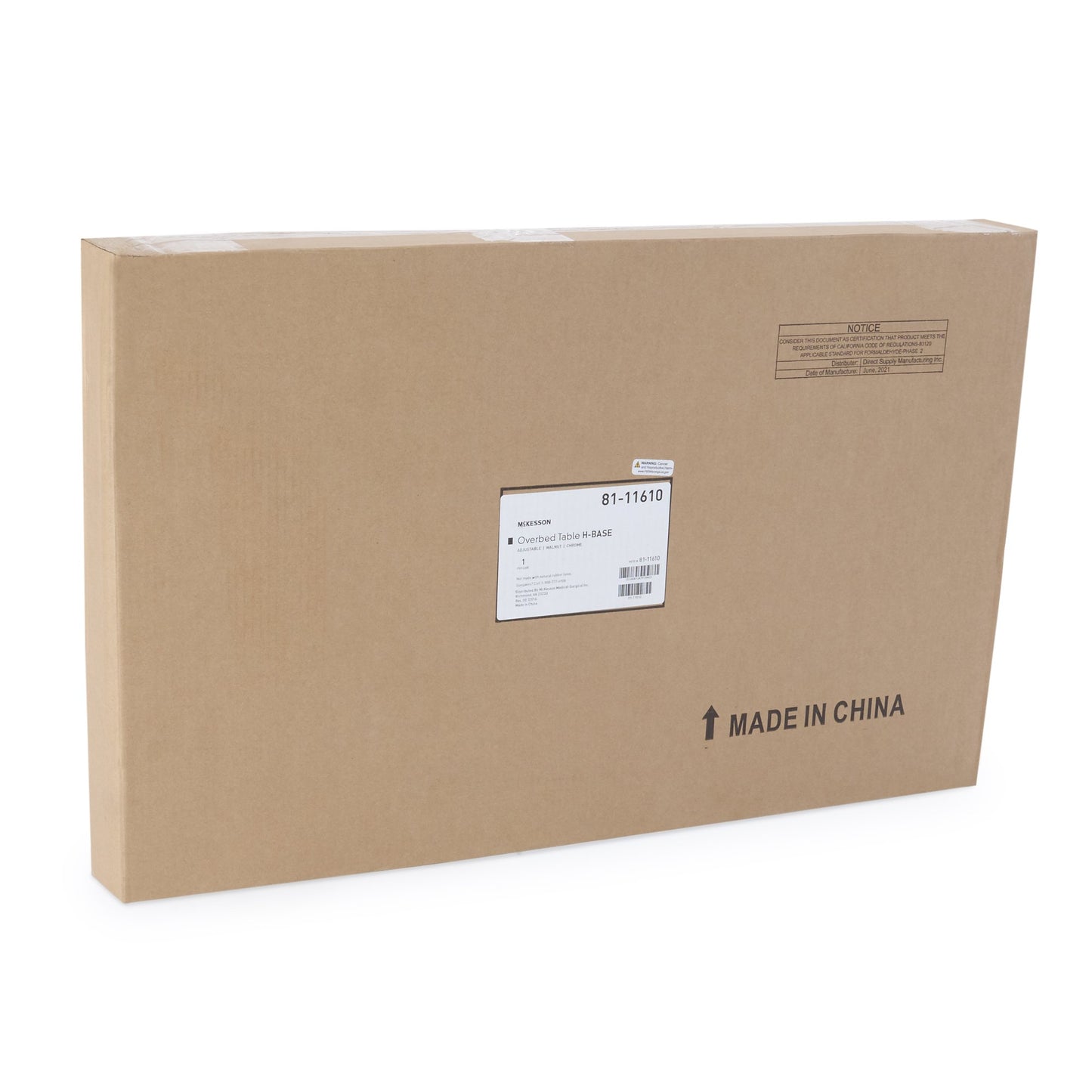 McKesson Overbed Table, Spring-Assisted Lift, 28.25 – 43.25 Inch Height Range
