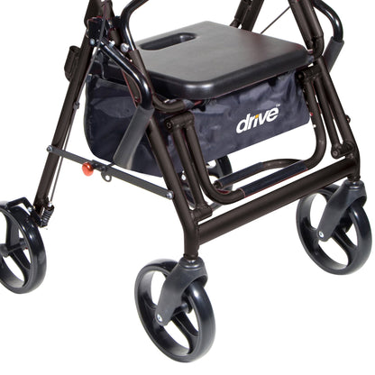 drive™ Duet Four-Wheel Rollator, Black