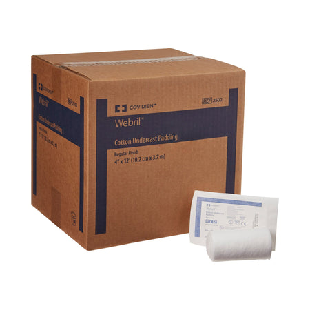 Cardinal 2502 Webril White Cotton Undercast Cast Padding, 4 Inch x 4 Yard
