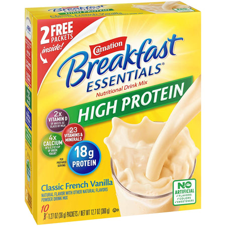 Nestle Healthcare Nutrition 50000691586 Carnation Breakfast Essentials High Protein Vanilla Nutritional Drink