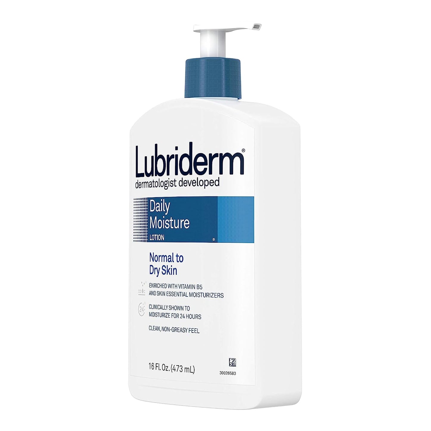 Hand and Body Moisturizer Lubriderm® Daily Moisture 16 oz. Pump Bottle Unscented Lotion