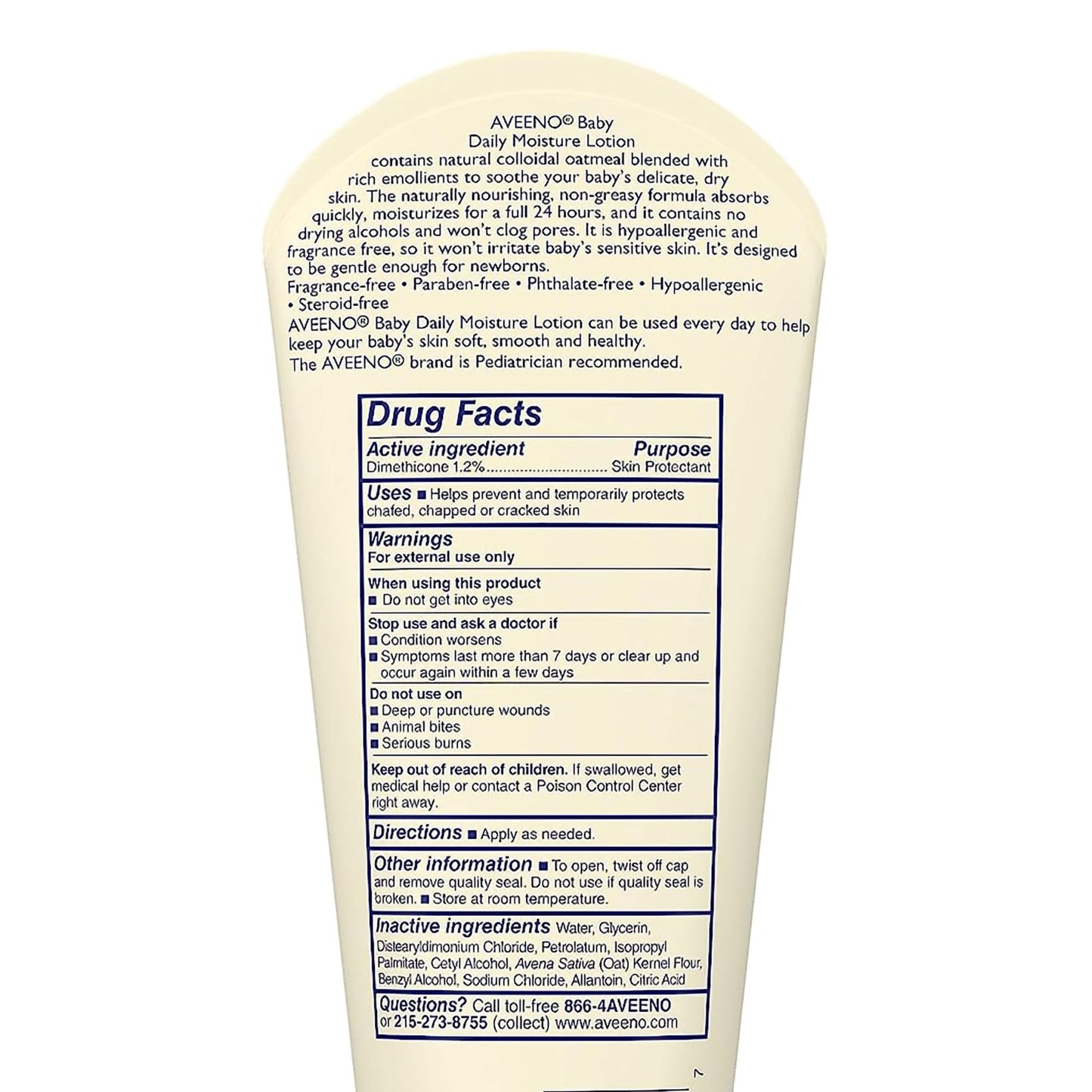 Baby Lotion Aveeno® Baby 8 oz. Tube Unscented Lotion