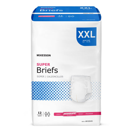 McKesson BR30646 Super Moderate Absorbency Incontinence Briefs, 2X-Large
