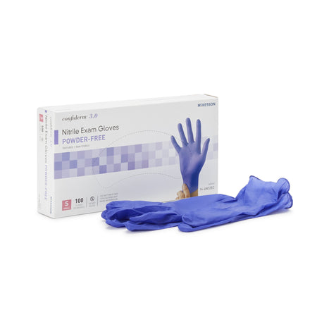 McKesson Confiderm 3.0 Nitrile Exam Glove, Small, Blue by McKesson Brand product image