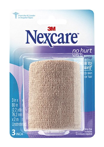 3M 1084054 Nexcare No Hurt Hypoallergenic Medical Tape, 3 Inch x 2.2 Yard, Tan