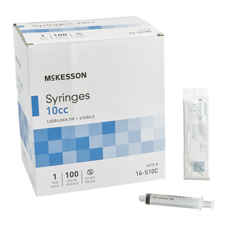 McKesson 16-S10C General Purpose Syringe, 10 mL, Flat Top Style, Luer Lock Tip