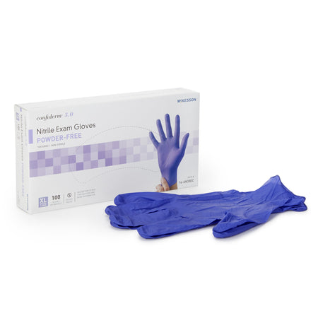 McKesson 14-6N38EC Confiderm 3.0 Nitrile Exam Glove, Extra Large, Blue