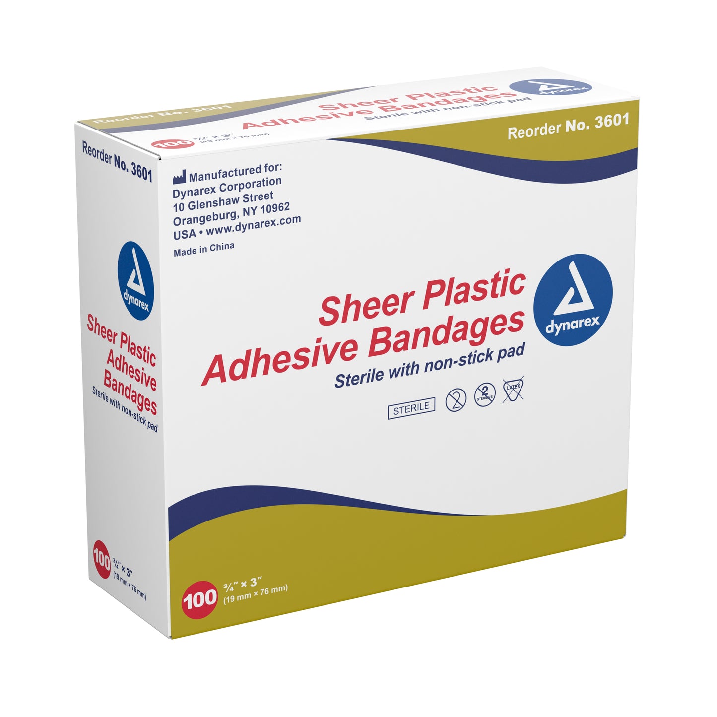 dynarex® Tan Sheer Adhesive Strip, ¾ x 3 Inch