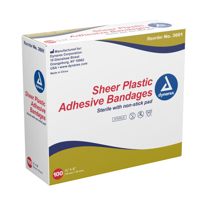 dynarex® Tan Sheer Adhesive Strip, ¾ x 3 Inch