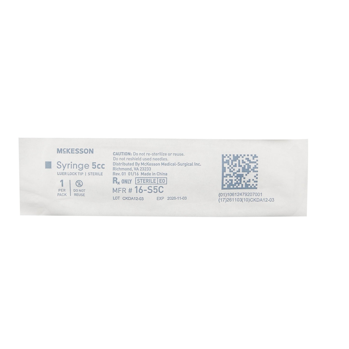 McKesson General Purpose Syringe, 5 mL