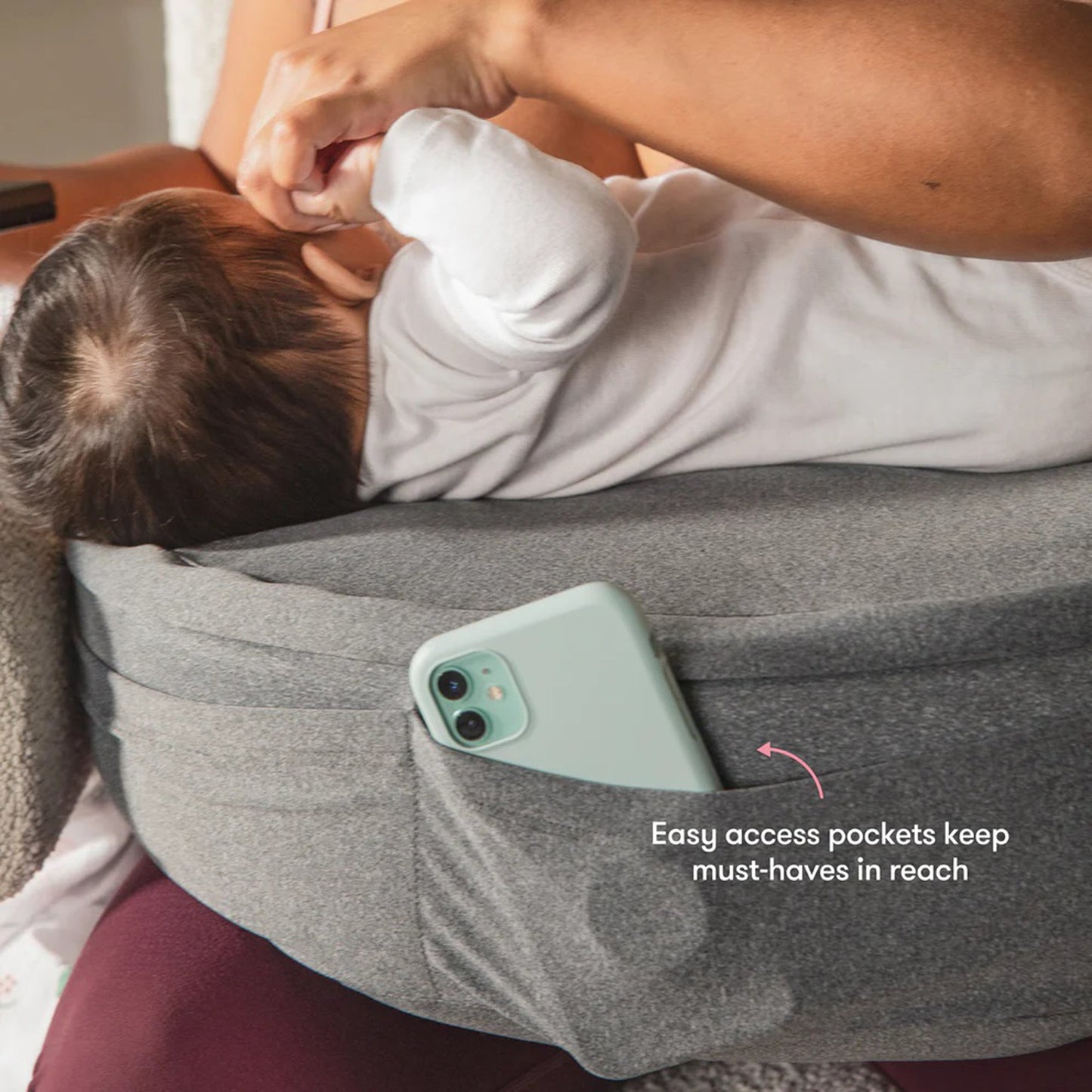 Nursing Pillow Frida Firn to Soft Gray Reusable