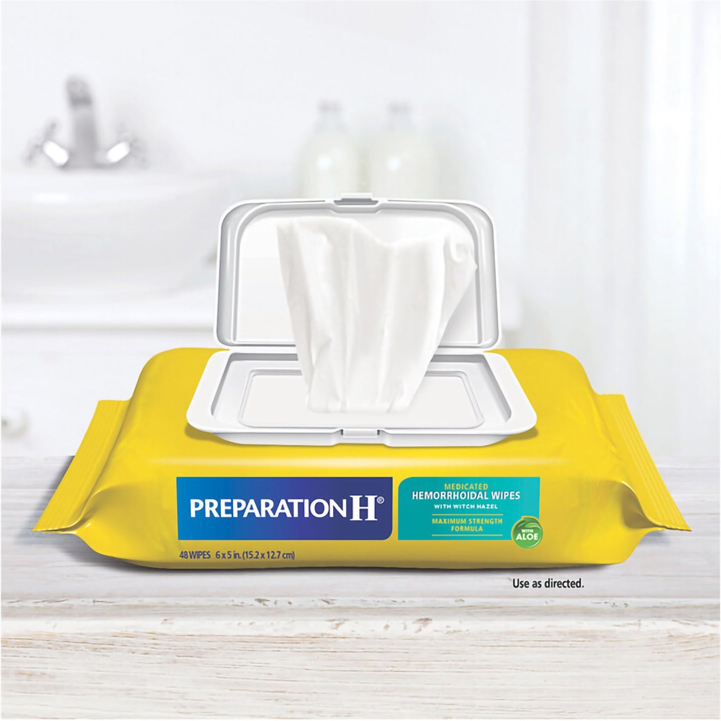 Preparation H® Medicated Hemorrhoidal Wipes w/ Witch Hazel & Aloe, Max Strength