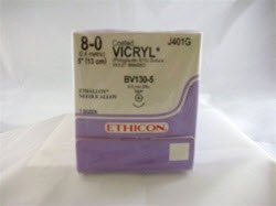 Ethicon J401G Coated Vicryl Polyglactin 910 Absorbable Suture with Needle, Taper Point Braided