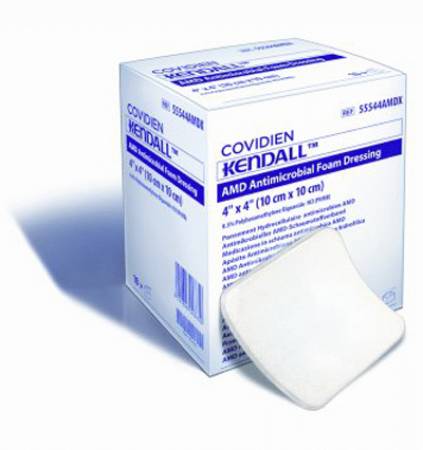 Cardinal 55544AMD Kendall AMD Antimicrobial Foam Dressing, 4 x 4 Inch