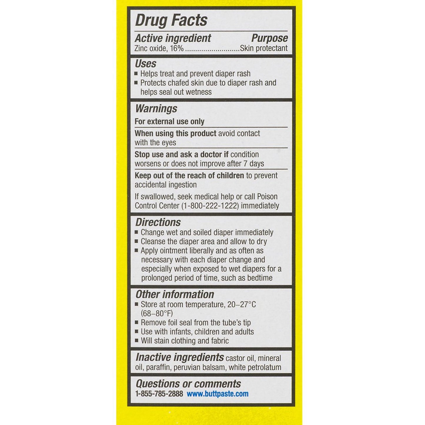 Boudreaux's Original Butt Paste Diaper Rash Treatment, 16% Zinc Oxide, 4 oz Tube