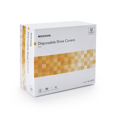 McKesson Shoe Cover, One Size Fits Most Shoe, High, Non-Skid Sole, Blue