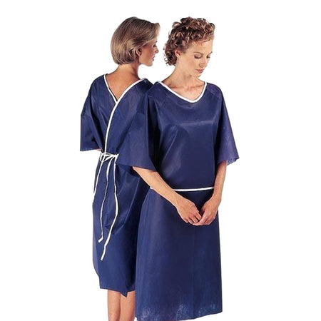 Tech Styles a Division of Encompass 45418-CLU Patient Exam Gown One Size Fits Most Dark Blue Disposable