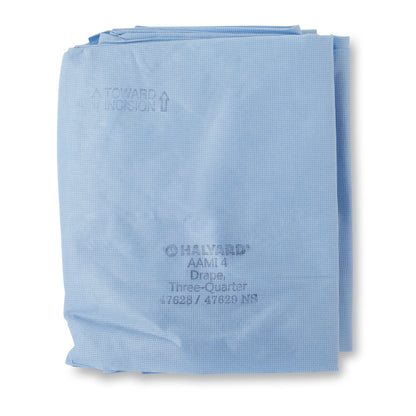 Halyard Sterile Three-Quarter Drape, 55 x 76 Inch, Blue