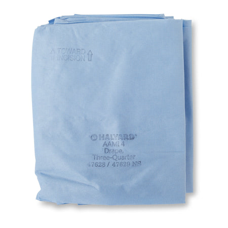 Halyard Sterile Three-Quarter Drape, 55 x 76 Inch, Blue