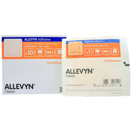 Smith & Nephew 66020044 Allevyn Adhesive with Border Foam Dressing, 5 x 5 Inch
