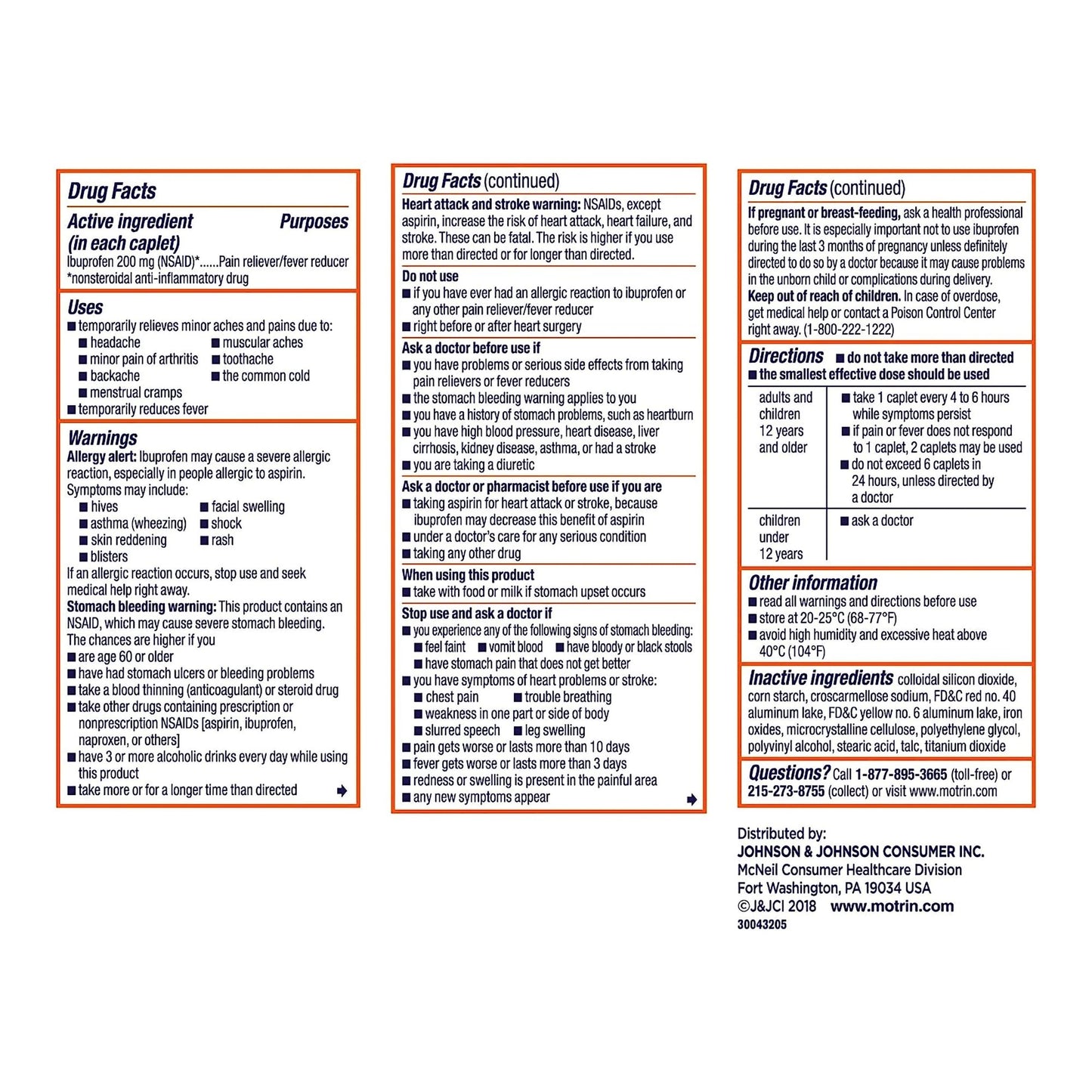 Motrin IB Ibuprofen Coated Caplets