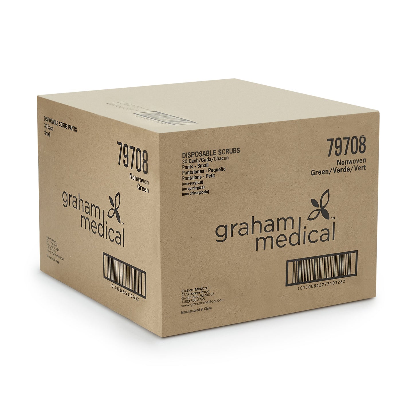 Graham Medical Patient Scrub Pants, Dark Green, Small