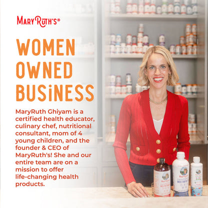 Multivitamin Supplement Mary Ruth's® Liquid Morning Multivitamin + Hair Growth Vitamin A / C / D / E 1,010 mcg - 90 mg - 20 mcg - 18 mg Strength Liquid 30 oz. Peach Mango Flavor