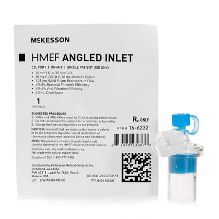 McKesson 16-6232 Heat and Moisture Exchanger with Filter 28 mg H₂O/L @ VT 20 mL 1.25 cm H₂O @ 5 LPM