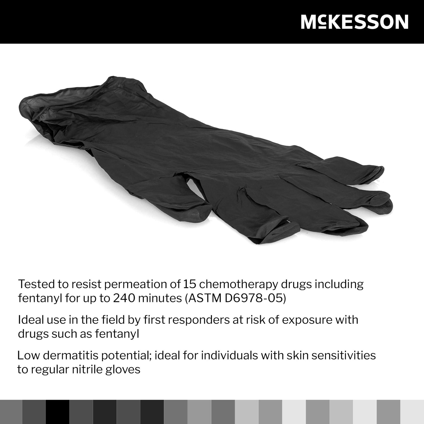 McKesson Confiderm® LDC Nitrile Exam Glove, Medium, Black