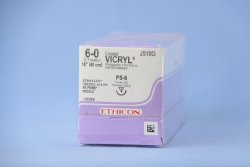 Ethicon 100538 Coated Vicryl Polyglactin 910 Absorbable Suture with Needle, Reverse Cutting Braided