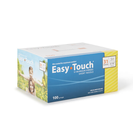 EasyTouch 0.5 mL Insulin Syringe with Needle, 31 Gauge, 5/16 Inch Needle Length by MHC Medical product image