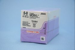 Ethicon J544G Coated Vicryl Polyglactin 910 Absorbable Suture with Needle, Spatula Braided