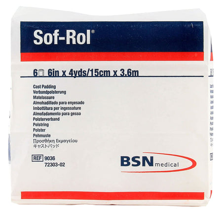 BSN 9036 Medical Sof-Rol White Rayon Undercast Cast Padding - 6 Inch x 4 Yard