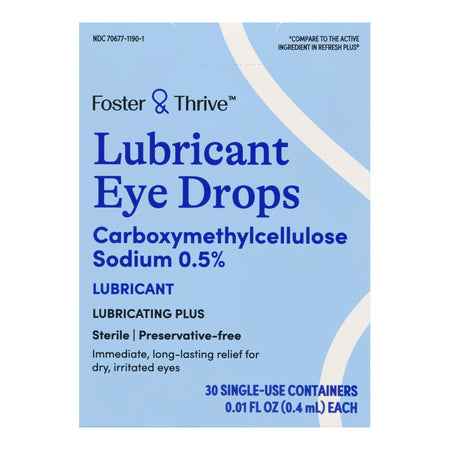 McKesson 1244998 Foster & Thrive Lubricating Plus Lubricant Eye Drops Single-Use Containers