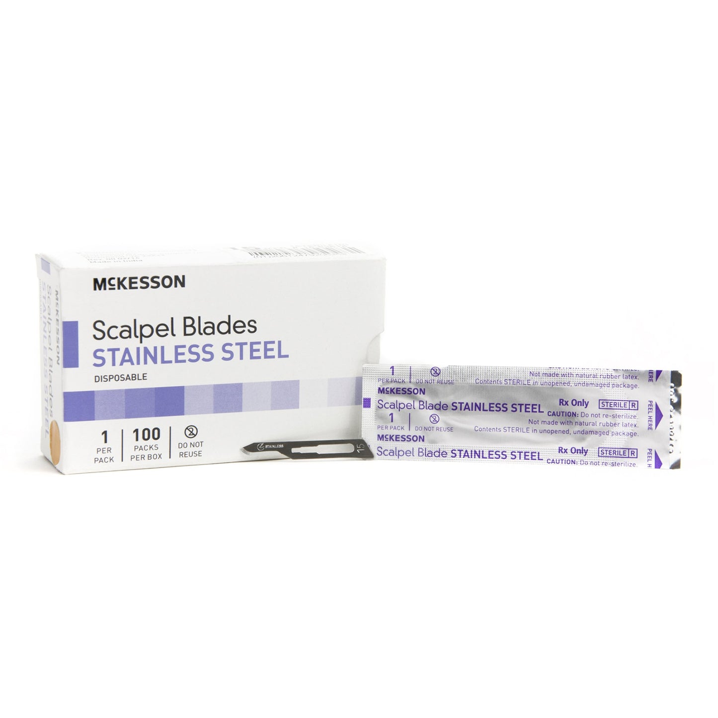 McKesson Stainless Steel Surgical Blade, Knife Edge, Size 15