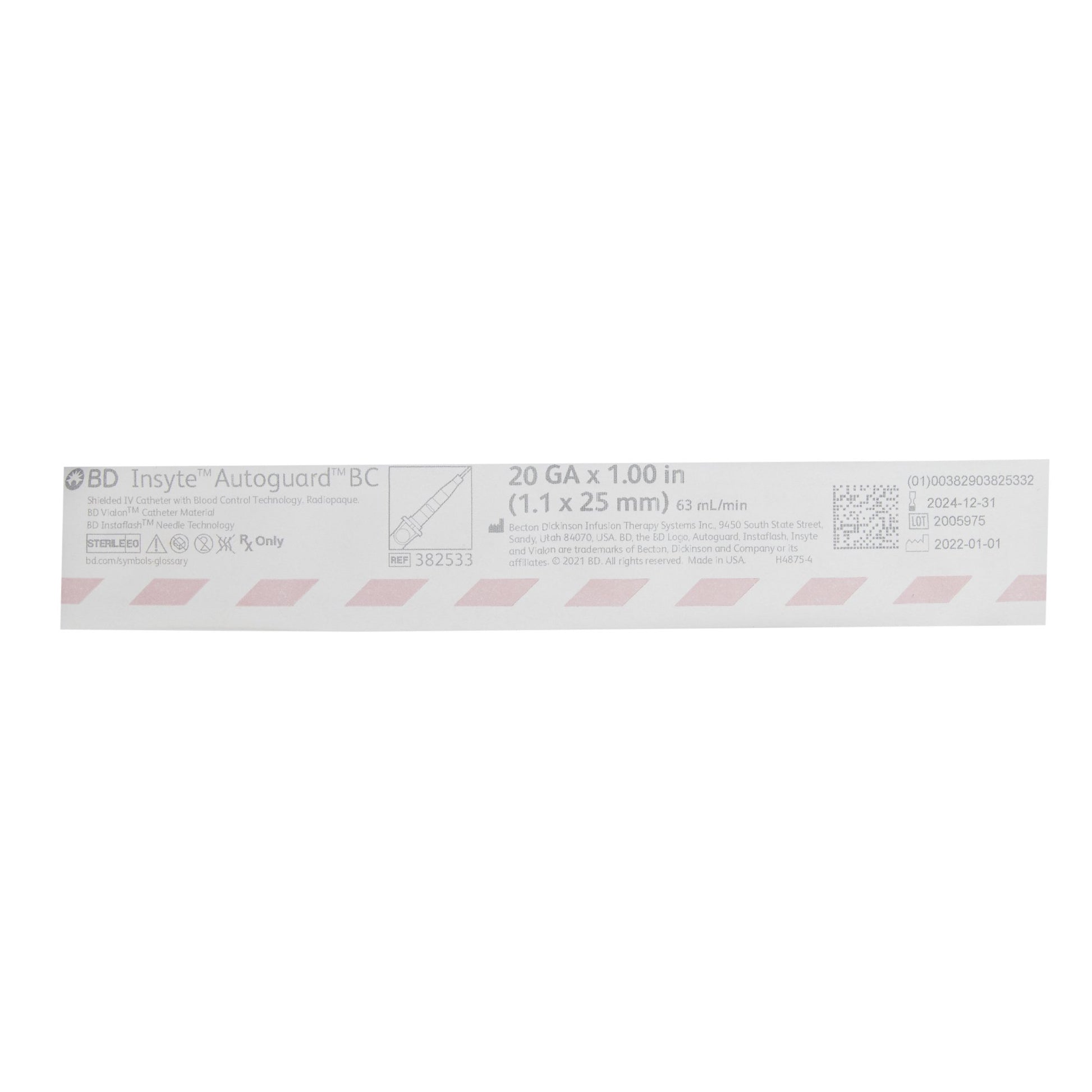 Insyte Autoguard BC Peripheral IV Catheter, 20 Gauge by BD product image - view 3