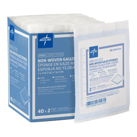 Medline NON21334 Avant Gauze Nonwoven Sponge, 3 x 3 Inch, Up to 4 Inch Length, White