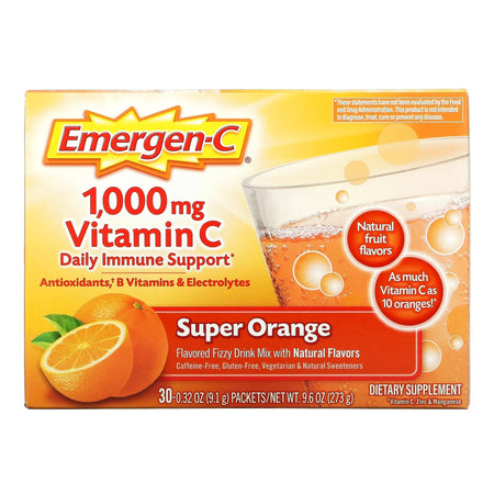 Glaxo Consumer Products 7631430203 Emergen-C Vitamin C Daily Immune Support Drink Mix, Super Orange Flavor
