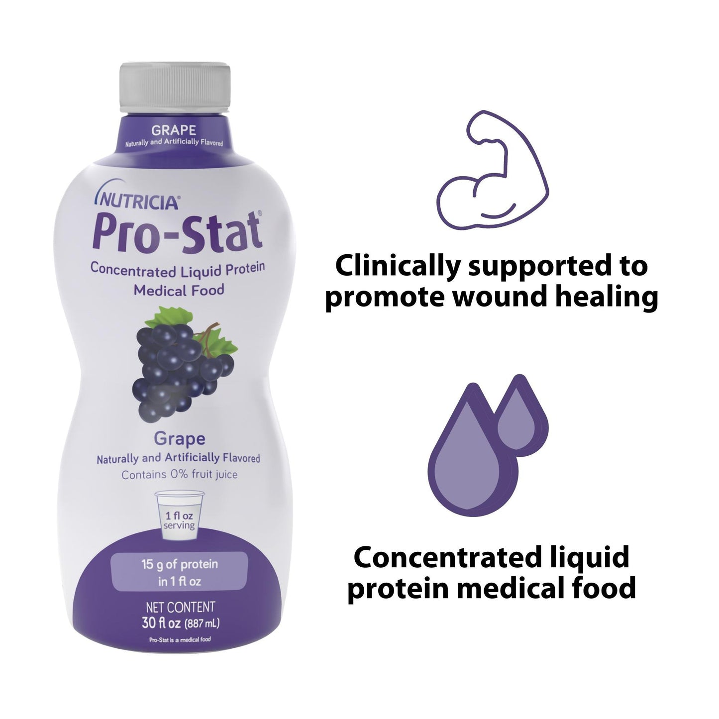 Pro-Stat® Grape Complete Liquid Protein Medical Food, 30-ounce Bottle