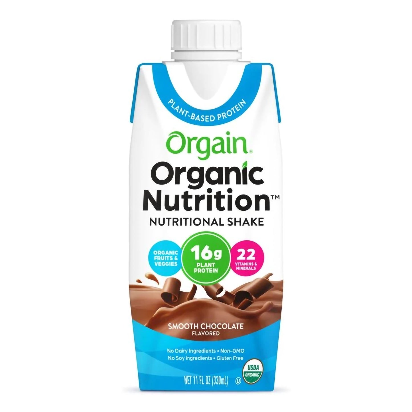 Orgain® Organic Nutrition™ Vegan Chocolate Nutritional Shake, 11-ounce carton