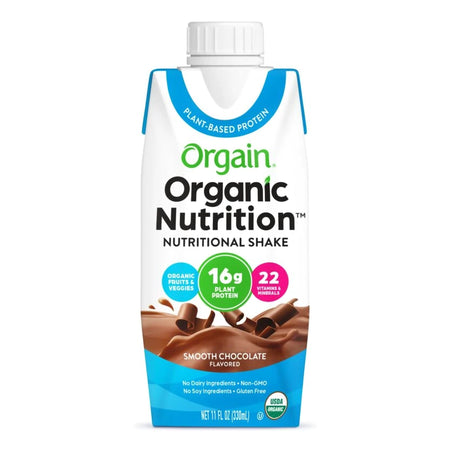 Orgain Inc 1112295 Organic Nutrition Vegan Chocolate Nutritional Shake, 11-ounce carton