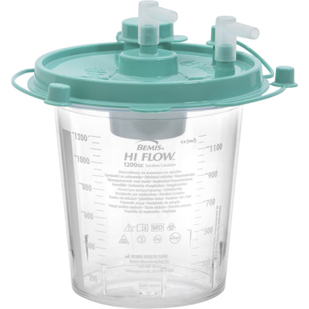 Bemis Healthcare 484410 Hi-Flow Rigid Suction Canister for use with Bemis Quick-Drain Systems, 1200 mL