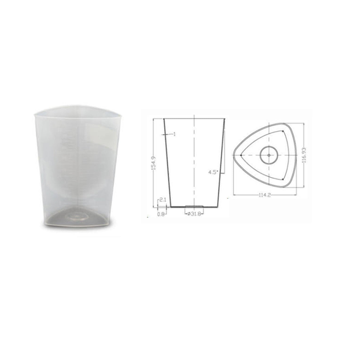 OakRidge Translucent Graduated Beaker, 1,000 mL