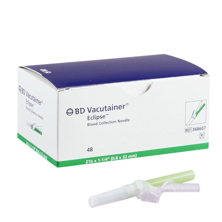 BD 368607 Vacutainer® Eclipse™ Blood Collection Needle, 21 Gauge, 1¼-inch needle length