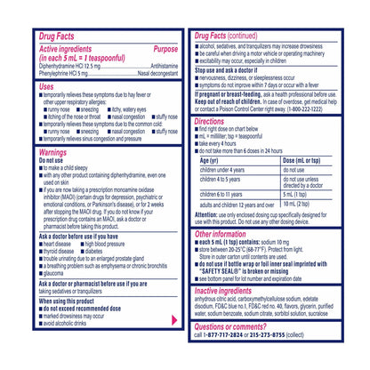 Benadryl® Children's Allergy Plus Congestion Liquid Grape Flavor, 4 ounces