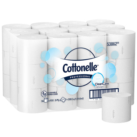 Toilet Tissue Cottonelle® White 2-Ply Standard Size Cored Roll 900 Sheets 2.7 X 4 Inch