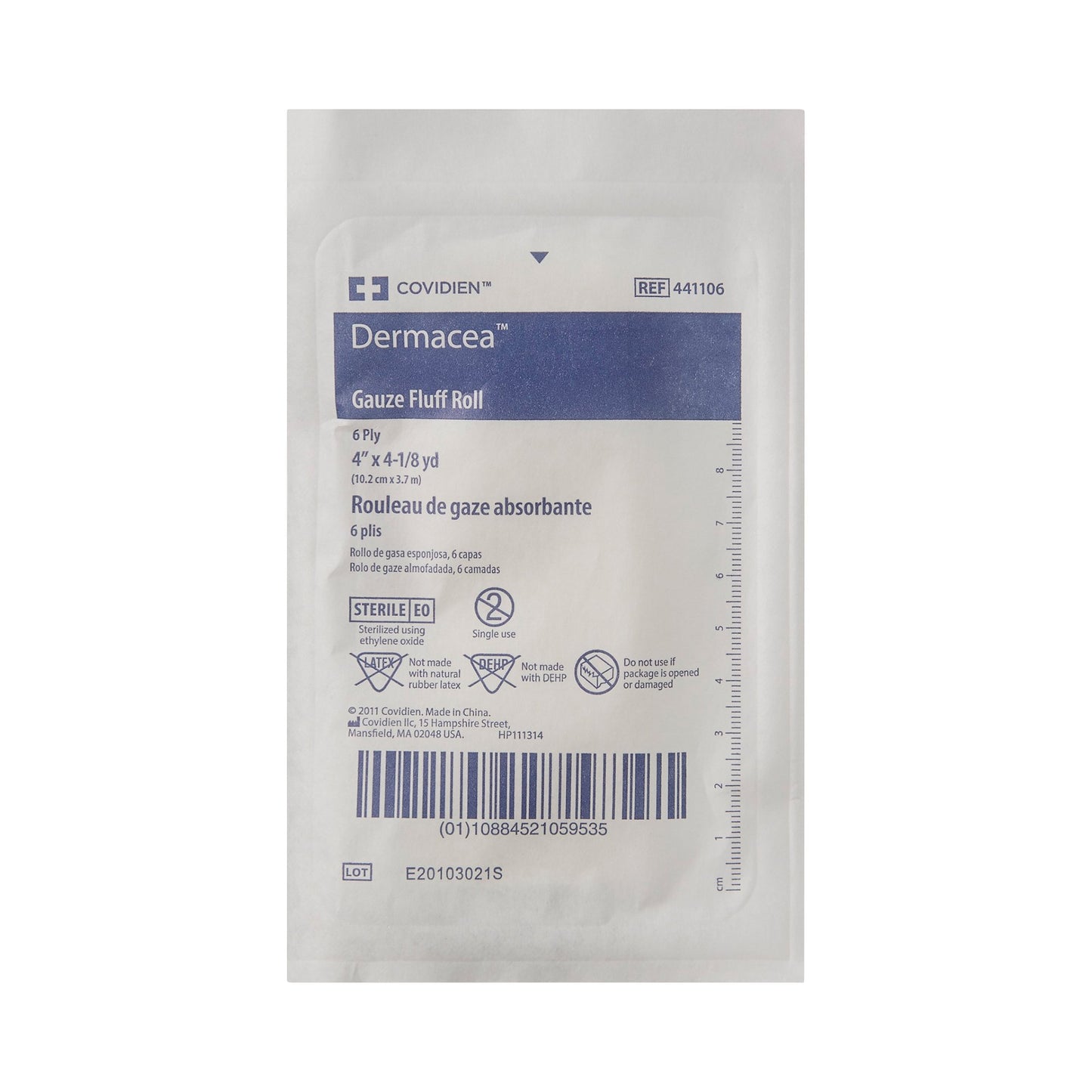 Dermacea™ Sterile Fluff Bandage Roll, 4 Inch x 4-1/8 Yard, 6-Ply