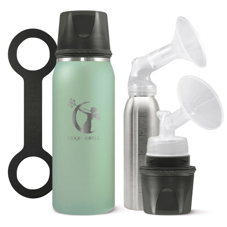 Ceres Chill Co CC-1-BC-L-ZN Chill OG Stainless Steel Breast Milk Chiller Container, Light Green
